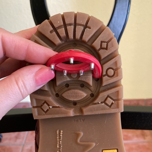 Remonte Tex Red Leather Boots with Fold Out Snow Cleats - Picture 9 of 11